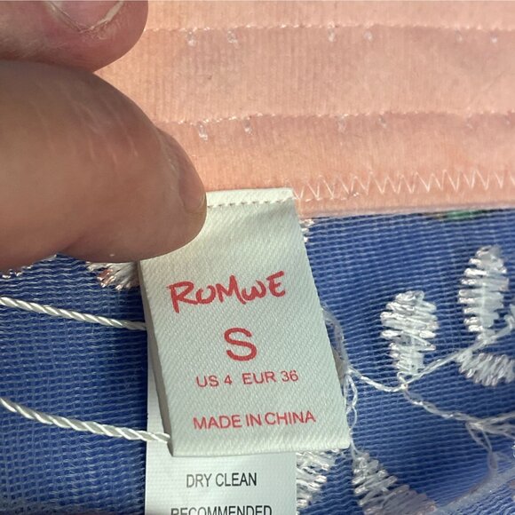 Romwe Womens Coquette Babydoll Corset Top NWOT Small Pink Sheer Going Out Floral - Picture 8 of 9